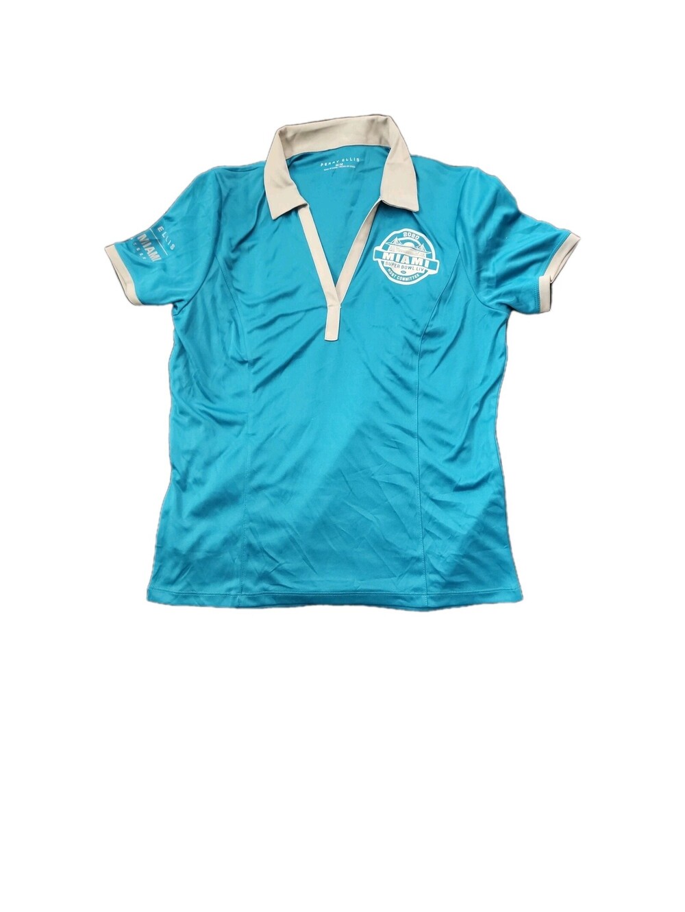Perry Ellis Womens 2020 Super Bowl LIV Volunteer Short Sleeve Polo Shirt Size M